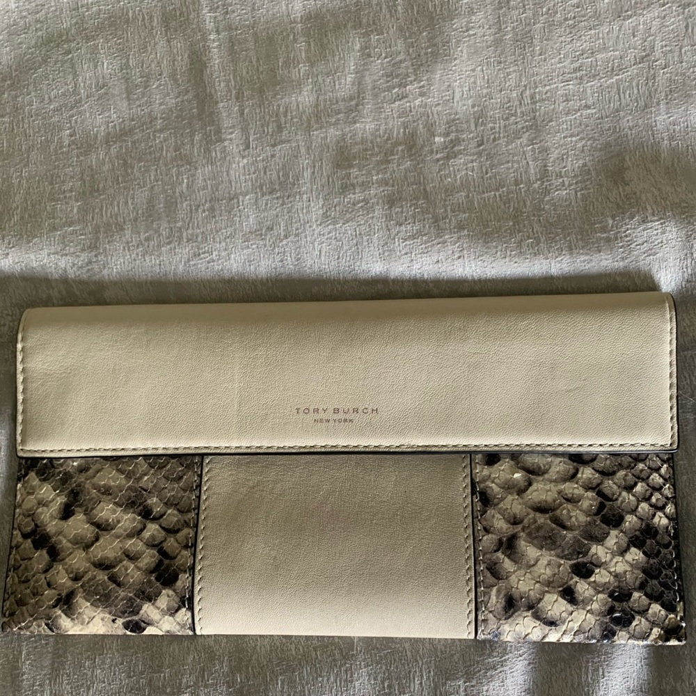 Tory Burch Block-T travel folio clutch